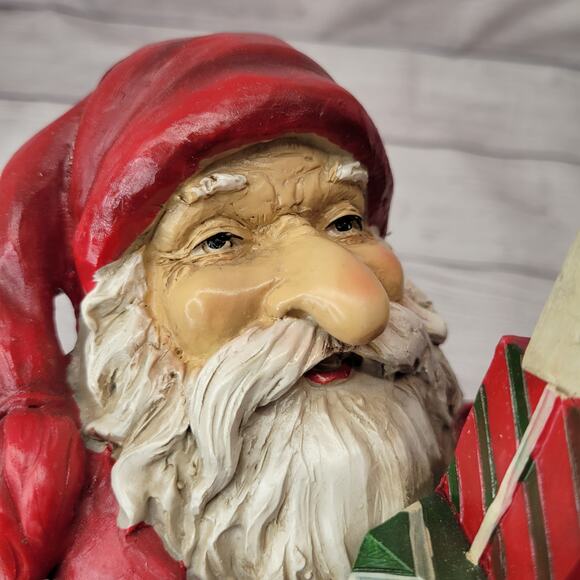 Santa With Stack of Packages Figurine 10" Tall - Picture 9 of 10